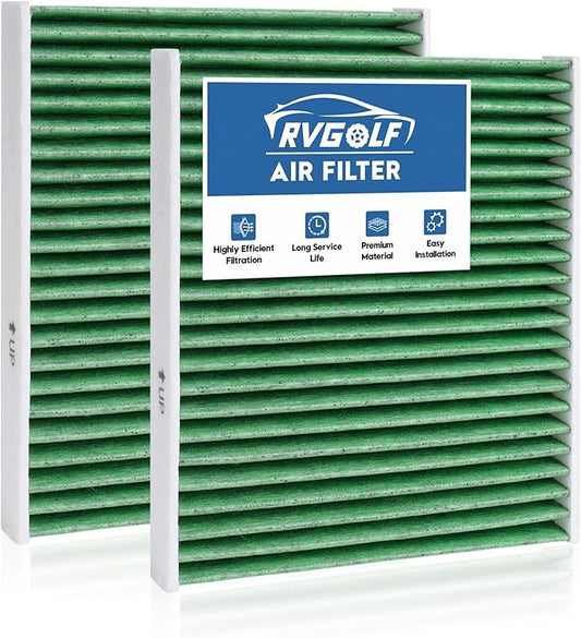 2-Pcs Cabin Air Filter with Activated Carbon for Grand Caravan 17-25 26, Chrysler Pacifica 17-25 26, Voyager 20-25 Cabin Filter for My Car Replacement for CF12283 Automotive Accessories