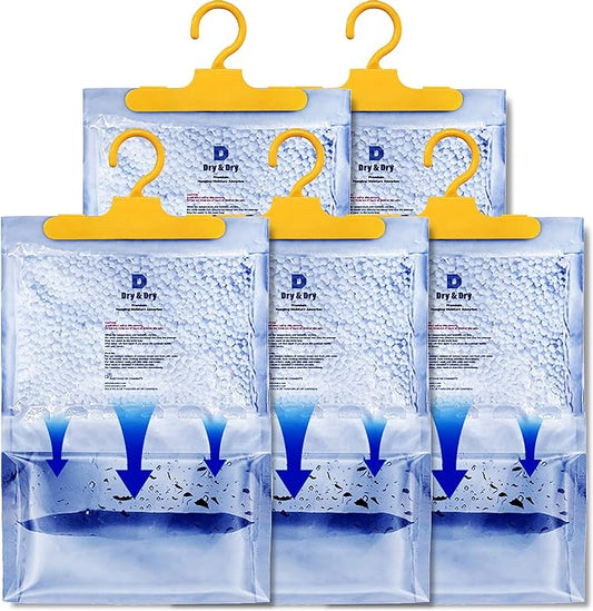 Dry & Dry 5 Pack[14 OZ] Premium Moisture Absorbers for Home, Basement & Bedroom - Small Dehumidifiers