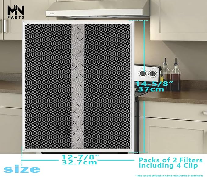 HPF30 Charcoal Filter Compatible with Broan Range Hood Filter S97020466 Range Hood Non-Ducted filter 14.6" X 12.9" Kitchen Grease Filter HPF30 XC Type 2pcs…