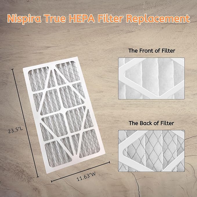 Nispira 1044 3415AF5 5-Micron MERV 11 Outer Air Filter Replacement for WEN 1044 CFM 1270 Air Filtration Systems 11.5 x 23.6 Inches, 6 Packs