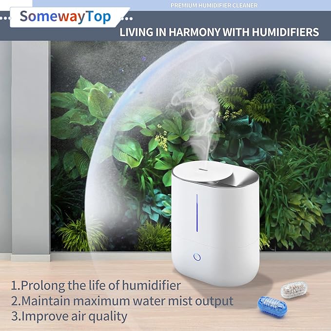 [2025 VER] 20X Humidifier Cleaner, Demineralization Cartridge for Humidifier Compatible with Protec Demineralization Cleaning Ball, Homedics Humidifiers Filter Replacement & Humid Clean Cartridge