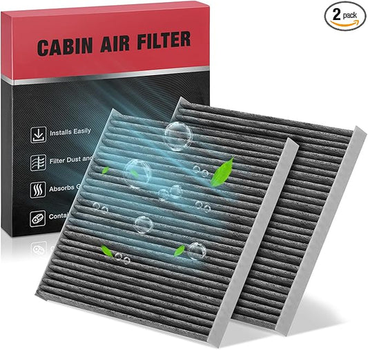 BDFHYK 2PC Cabin Air Filters with Activated Carbon Compatible with Chevy Equinox, Captiva Sport, Compatible with Hyundai Santa Fe, Santa Fe XL/Sport, Azera, Replace# CF11819, 3SF79-AQ000