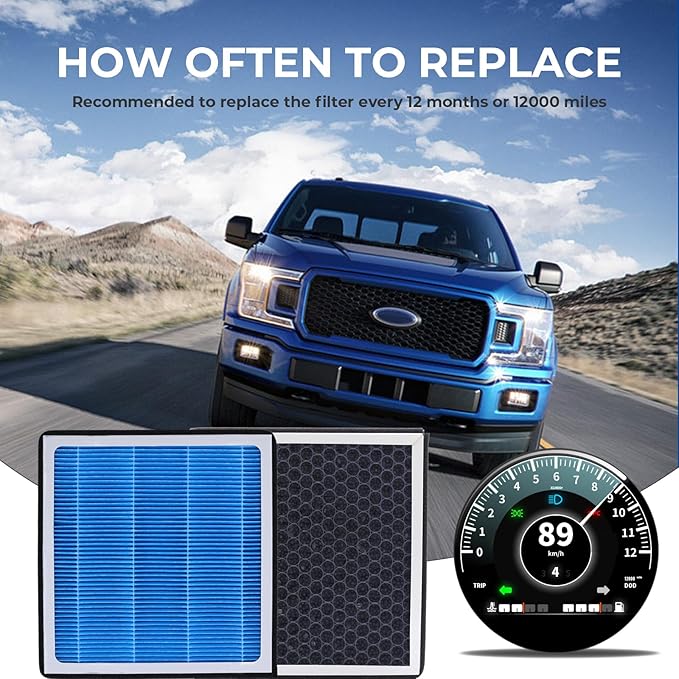CF10374 Cabin Air Filter Compatible with 2005-2015 2016 2017 2018 2019 2020 2021 Toyota Tacoma Accessories 13-16 Dodge Dart 03-08 Pontiac Vibe Activated Carbon Air Filters