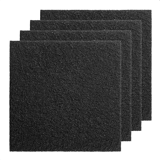 4Pcs Activated Carbon Filter Replacement with Pet Waste Trash Can , 6 x 6 Inch Replacement Activated Carbon Odor Filters for Air Filter