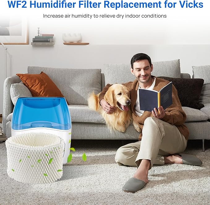 PWF2 Humidifier Filter Replacement for Vicks V3500 V3100 V3600 V3900 V3700 VEV320 & Kaz 3020 Cool Mist Humidifiers, Pack of 6