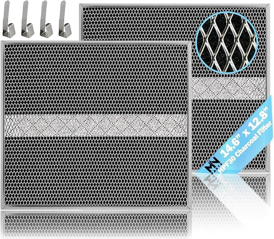 HPF30 Charcoal Filter Compatible with Broan Range Hood Filter S97020466 Range Hood Non-Ducted filter 14.6" X 12.9" Kitchen Grease Filter HPF30 XC Type 2pcs…