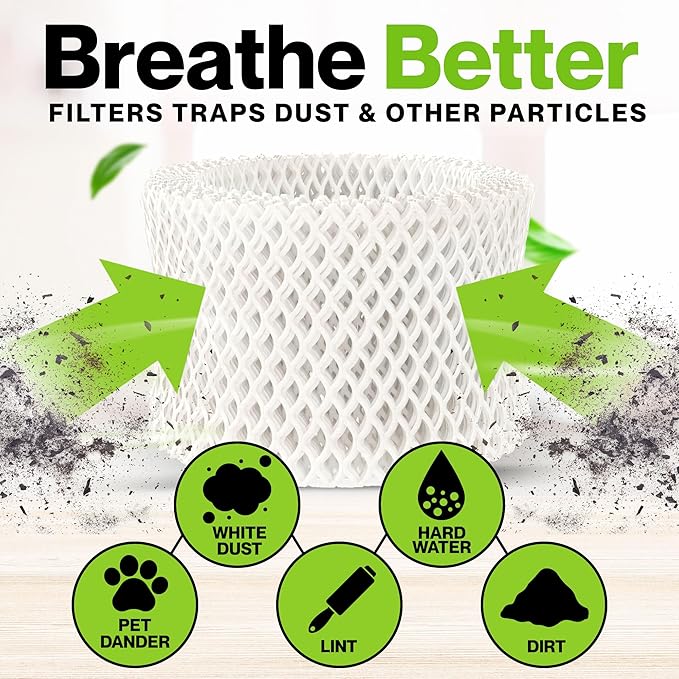 Durabasics 6 Pack of Premium Humidifier Filters Compatible with Honeywell Humidifier Filters HAC-504, HAC-504AW & Honeywell Filter A | Replacement for HCM 350 Filters & Cool Mist Humidifiers