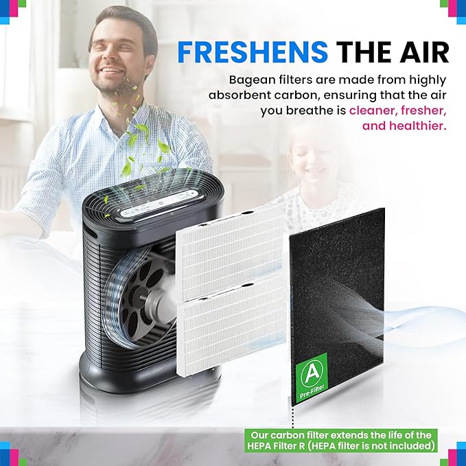 Bagean Activated Carbon Pre Filter A Replacement - Compatible with Honeywell HPA200 Air Purifier Series - Fits Honeywell HPA200 Prefilter A - Air Filters Absorb Odors and Freshen Your Home (8-Pack)