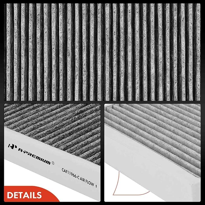 A-Premium 2-PC Cabin Air Filter w/Activated Carbon Compatible with Chevy, GMC, Cadillac & Buick - Camaro, Colorado, Equinox, Impala, Malibu, Silverado, Traverse, Sierra, Yukon, Escalade, ATS, Enclave