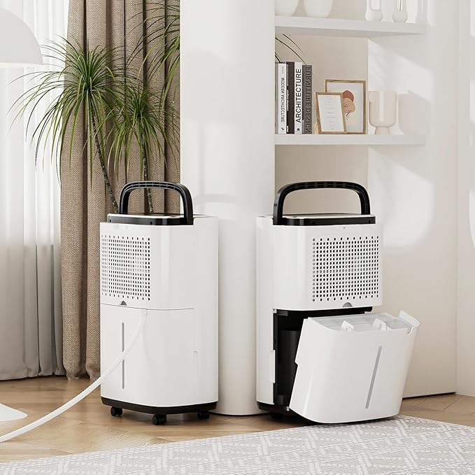Sweetcrispy 2,000 Sq. Ft. Dehumidifier for Basement, 30 Pints Dehumidifiers for Home with Drain Hose, 74oz Water Tank Portable Quiet Moisture Remover, Ideal for Bedroom & Bathroom