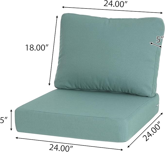 GDFStudio Outdoor Club Chair Cushion Set,5" Thick Water-Repellent Seat & Back Cushions,UV-Resistant Fabric,All-Weather Comfort Pads for Patio,Deck,Garden,Backyard Seating,Teal
