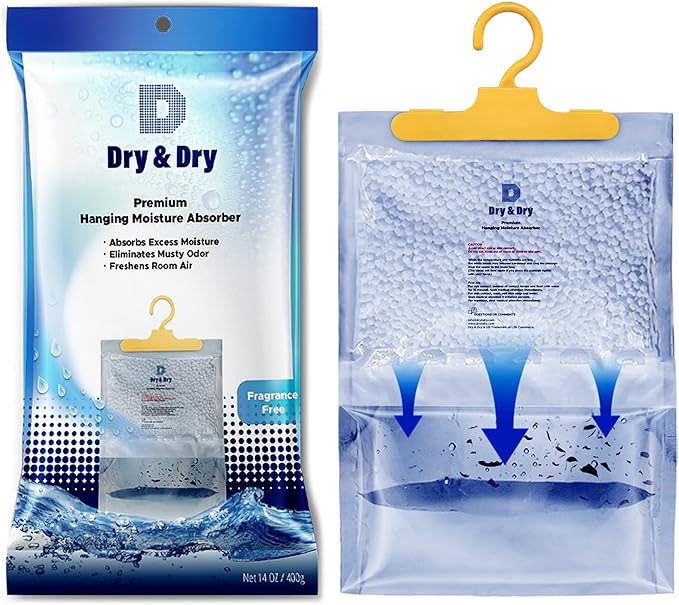 Dry & Dry 7 Packs [Net 14.1 Oz/Pack] Moisture Absorbers Dehumidifiers for Home Dehumidifier for Basement Dehumidifiers for Bedroom Small Dehumidifiers - Dehumidifiers Moisture Absorbers