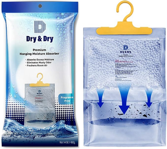 Dry & Dry 7 Packs [Net 14.1 Oz/Pack] Moisture Absorbers Dehumidifiers for Home Dehumidifier for Basement Dehumidifiers for Bedroom Small Dehumidifiers - Dehumidifiers Moisture Absorbers