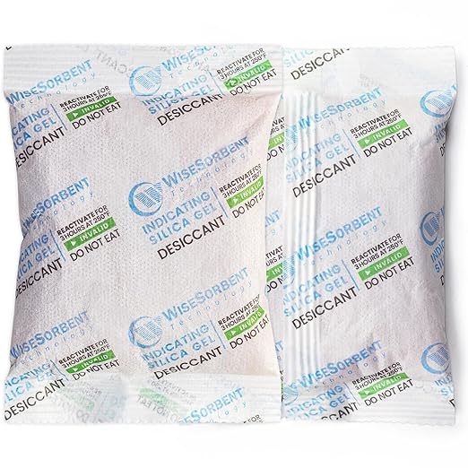 3Pcs 100g Rechargeable Desiccant Packs, Indicating Silica Gel Packets, Moisture Absorbers for Storage, Gun Safe Dehumidifiers