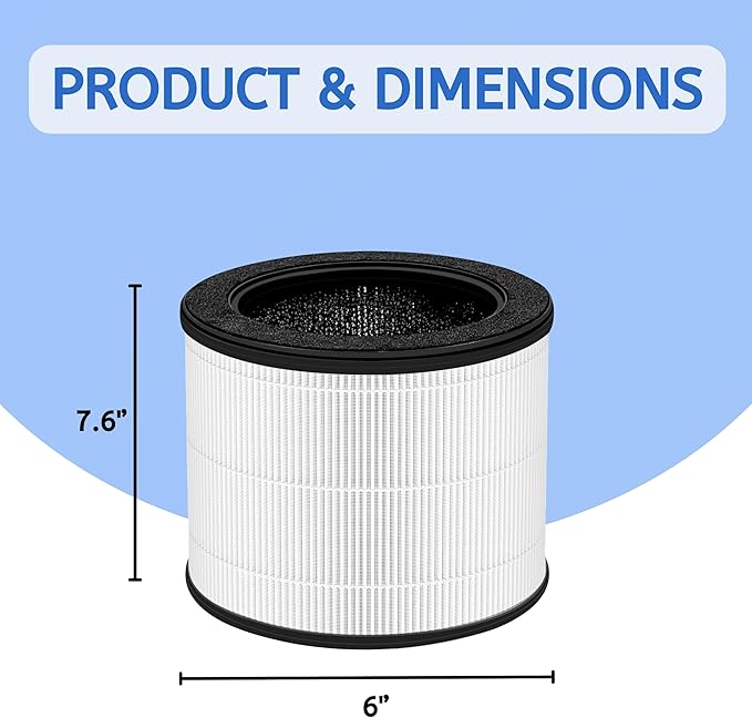 Nispira Airmega 100 3-in-1 True HEPA Activated Carbon Filter Replacement For Coway Airmega 100 Air Purifier 1 Pack