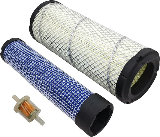 Air Filter for Kawasaki 11013-7044 11013-7045 Outer&Inner Air Cleaner fit Donaldson P821575 P822858 FPG05 Kohler 25-083-01-S 25 083 04-S 841497 821136 AF25552 AF25551 M131802,with Fuel Filter Kit