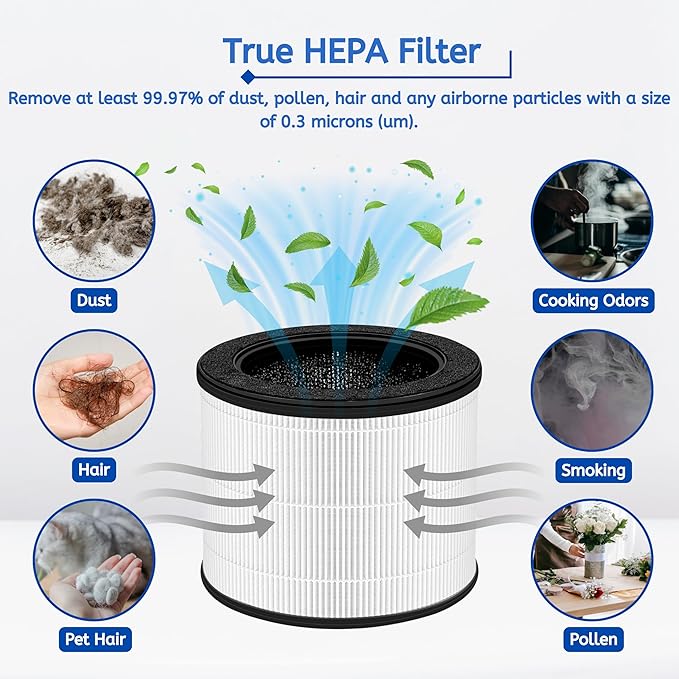 Nispira Airmega 100 3-in-1 True HEPA Activated Carbon Filter Replacement For Coway Airmega 100 Air Purifier 1 Pack
