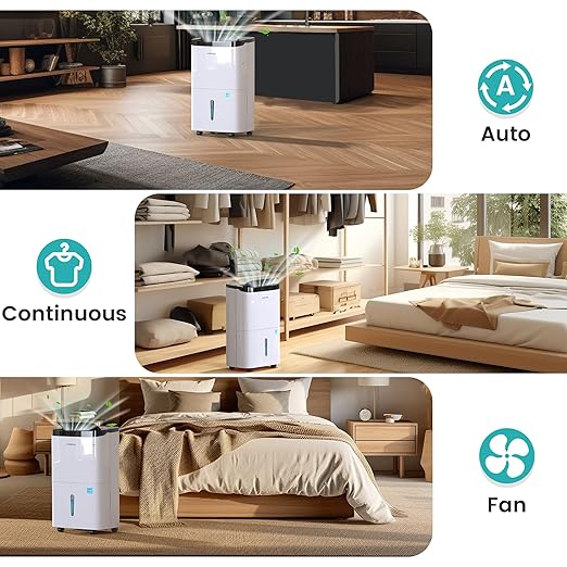 Kesnos 150 Pints 2025 Energy Star Dehumidifier with Pump for Space Up to 7000 Sq. Ft - Dehumidifier for Basement with Drain Hose, 1.85 Gal Water Tank, Handle, Self-Drying, Idear for Home, Office