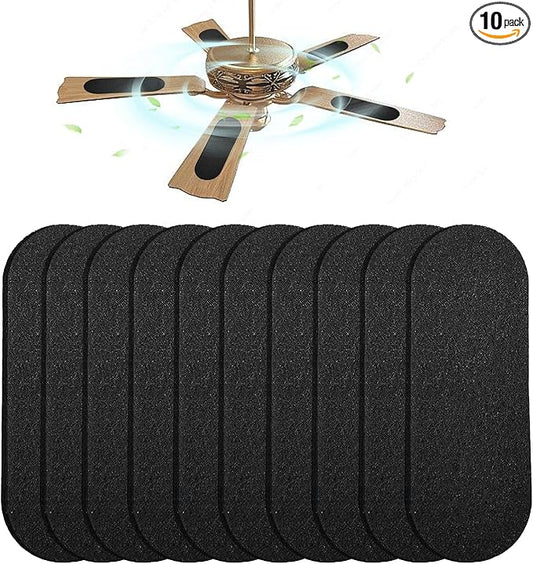 Ceiling Fan Filters for Blades 10 Pcs Activated Carbon Air Filter Easy-Stick Ceiling Fan Blade Filter for Home Office Common Household Contaminants All Fan Blades