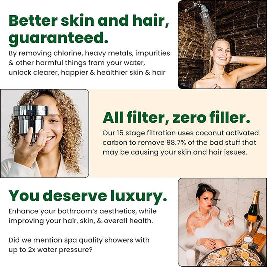 Shower Head Water Filter Replacement For The Eskiin Showerhead - High Pressure Shower Heads Replacement For Smooth Hair & Skin - Replacement Cartridge Fits The Eskiin Filtered Shower Head