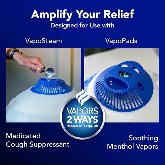 Vicks Warm Steam Vaporizer, Small to Medium Rooms, 1.5 Gallon Tank – Warm Mist Humidifier for Baby and Kids Rooms with Night Light, Works with Vicks VapoPads and VapoSteam