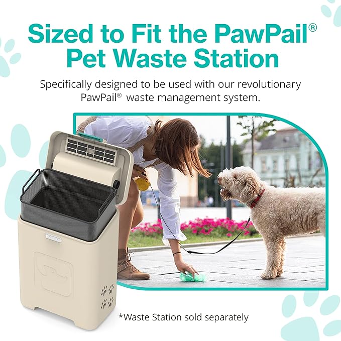 PawPail Activated Carbon Filter for Pet Litter and Trash Cans, Durable Long-Lasting Odor Absorber, Easy to Attach Freshener for Pet Waste Stations | Lasts Up to 3 Months - Black