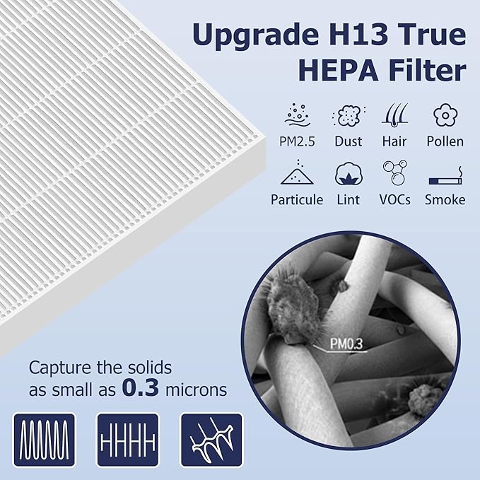 115115 HEPA Replacement Filter A Size 21 Compatible with Winix PlasmaWave Air Purifier C535 5300 5300-2 5500 5500-2 6300 6300-2 P300 AM90 9000 5000 C909 9800, 2 PACKS，By Improvedhand