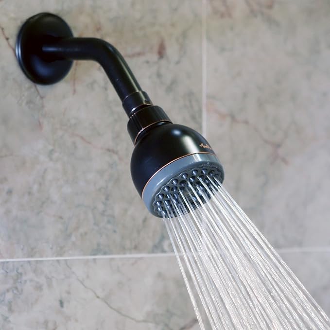 Aqua Elegante High Pressure Shower Head Bronze - Best Pressure Boosting, Wall Mount, Bathroom Showerhead For Low Flow Showers, 2.5 GPM - Oil-Rubbed Bronze