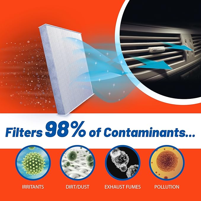 FRAM Fresh Breeze Cabin Air Filter Replacement for Car Passenger Compartment w/ Arm and Hammer Baking Soda, Easy Install, CF9846A for Subaru and Toyota Vehicles