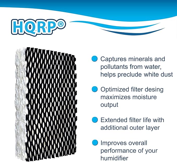 HQRP 2-Pack Wick Filter Compatible with Holmes HWF23CS / HWF23 Filter F Replacement fits HM1200, HM1250, HM1206, HM1200TPK, HM1200TPK1, Bionaire BCM1250 Humidifiers