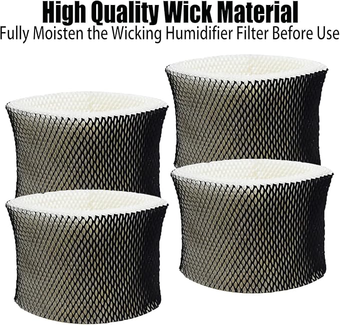 HWF64 Wicking Humidifier Filter B Replcement for Holmes HM1730 HM1745 HM1746 HM1750, for Bionaire Sunbeam SCM1745 SCM1746 Humidifiers Wick Filters, Part # HWF64 BWF64 BWF64CS (4 Pack)
