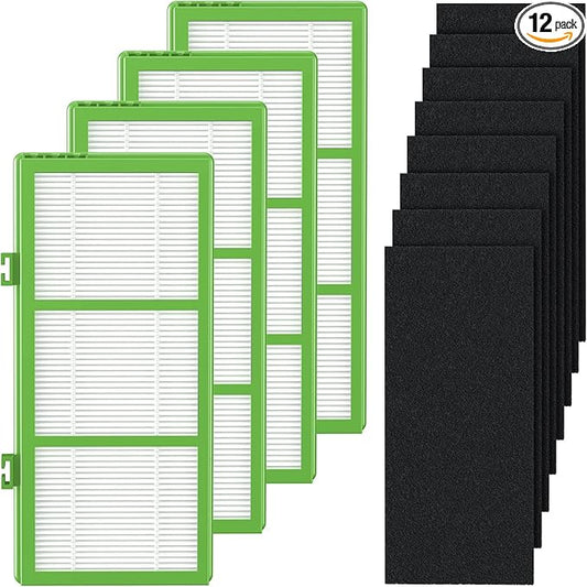 HAPF300AHD-U4R True HEPA Filters Replacement for Holmes AER1 Air Purifier, Parts # HAPF300AH-U4R, HAP242-NUC, 4 True HEPA + 8 Pre Filter