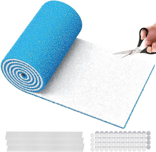 12" x 100" Air Vent Filters, with 48Pcs Adhesive Hook Tape, Cut to Size Air Filter Material HVAC Furnace Filters Kit MERV 8 Triple Vent Filter for Home Floor Register, Ceiling, Grilles