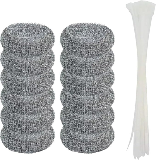 12 Pack Washing Machine Lint Traps Snare Filter Screen Stainless Steel Mesh Ties