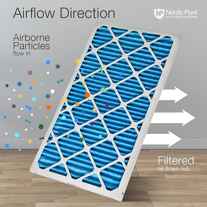 Nordic Pure 12x12x1 (Actual Size: 11 3/4 x 11 3/4 x 3/4) Pleated Air Filters MERV 7 Plus Carbon 4 Pack