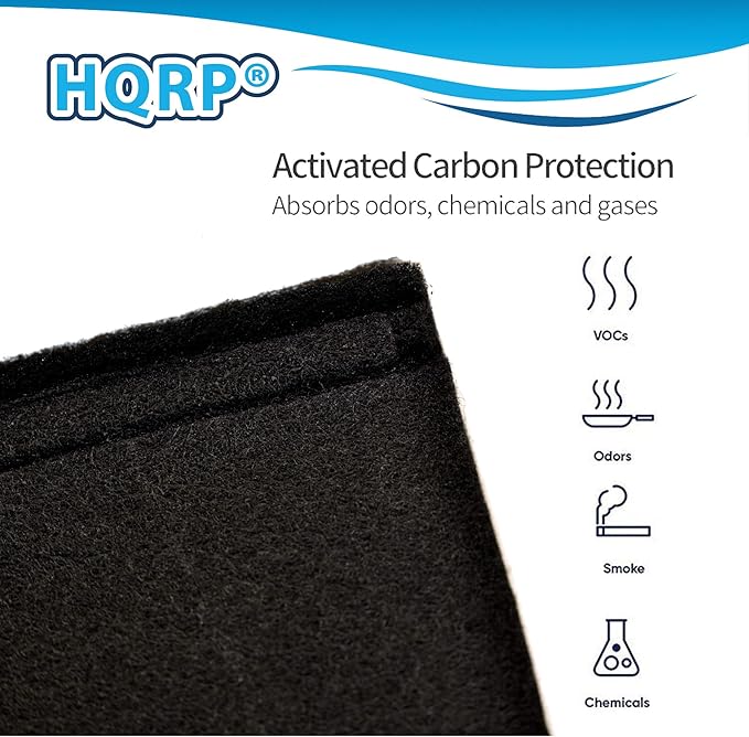 HQRP 2-Pack Carbon Filter Compatible with Honeywell HPA300, 50100, 50150, 50250-S, 17000-S, 50255, 50300, 51360, 51376, 51500, 51771 models