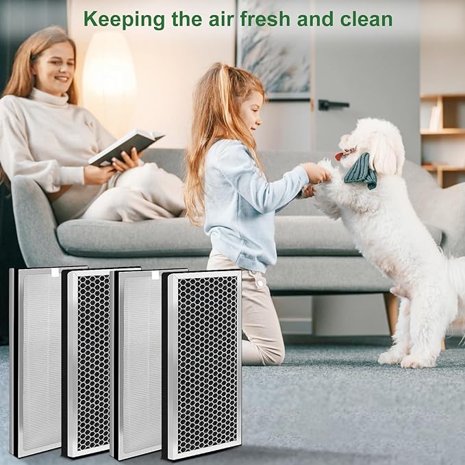 4 Pack 40 Replacement Filter for MA Air Puri-Fier Models 40, 3-in-1 Contains Pre-Filter and Activated Carbon Fil-ter。