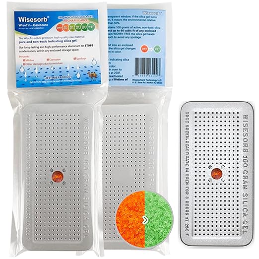 100 Gram 30 Pack Indicating Silica Gel Canister, Gun Safe Dehumidifier (Orange to Green), Reusable Desiccant Canister Dehumidifier