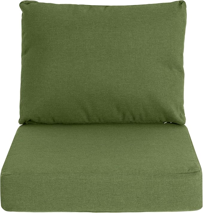 GDFStudio Outdoor Club Chair Cushion Set,5" Thick Water-Repellent Seat & Back Cushions,UV-Resistant Fabric,All-Weather Comfort Pads for Patio,Deck,Garden,Backyard Seating,Green