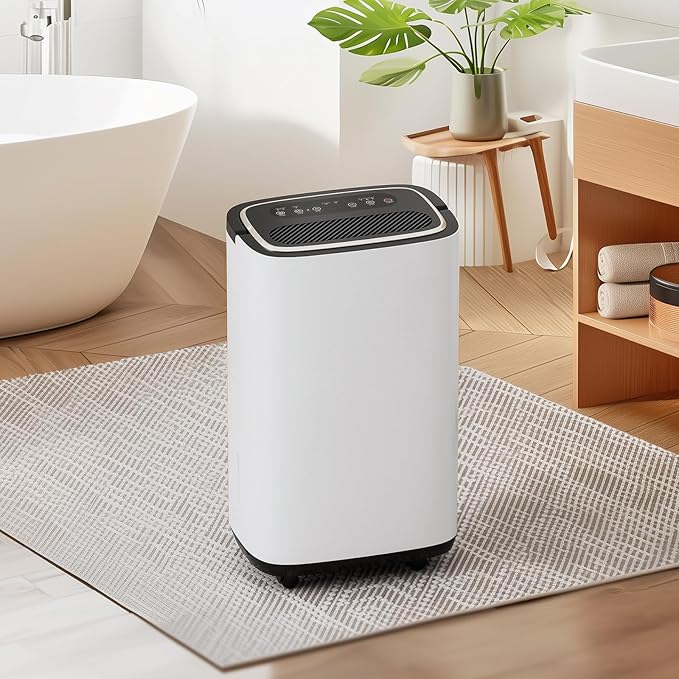 Sweetcrispy 2,000 Sq. Ft. Dehumidifier for Basement, 30 Pints Dehumidifiers for Home with Drain Hose, 74oz Water Tank Portable Quiet Moisture Remover, Ideal for Bedroom & Bathroom