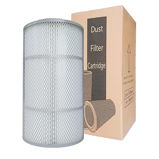 Dust Collector Filter Industrial Flame Retardant Cartridge with Outer Mesh - OD: 12.6'' H: 26'' (320 * 660mm) for Powder Dust Collector Sand Blast Coating Shot Blasting Machine Filter Element