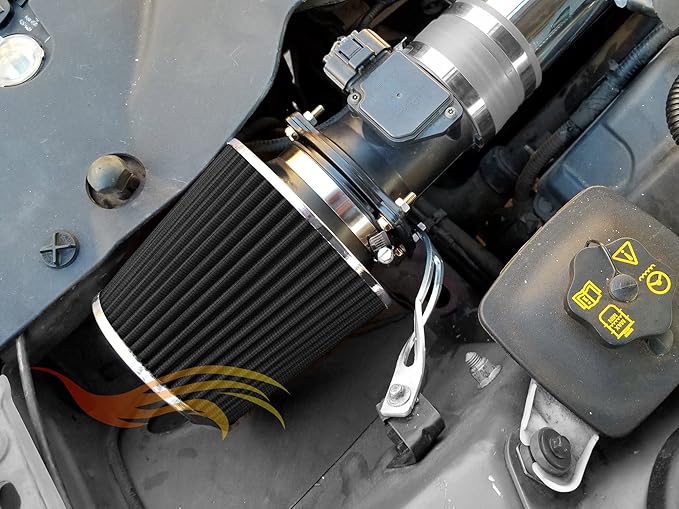 BLACK 2.75" 70 mm Inlet Cold Air Cone Replacement Performance Washable Clamp-On Dry Air Filter