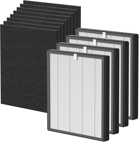 ProHEPA 9000 True HEPA Filters Replacement Compatible with VEVA ProHEPA 9000 Air Cleaner Purifier, 4 True HEPA Filters + 8 Activated Carbon Filters