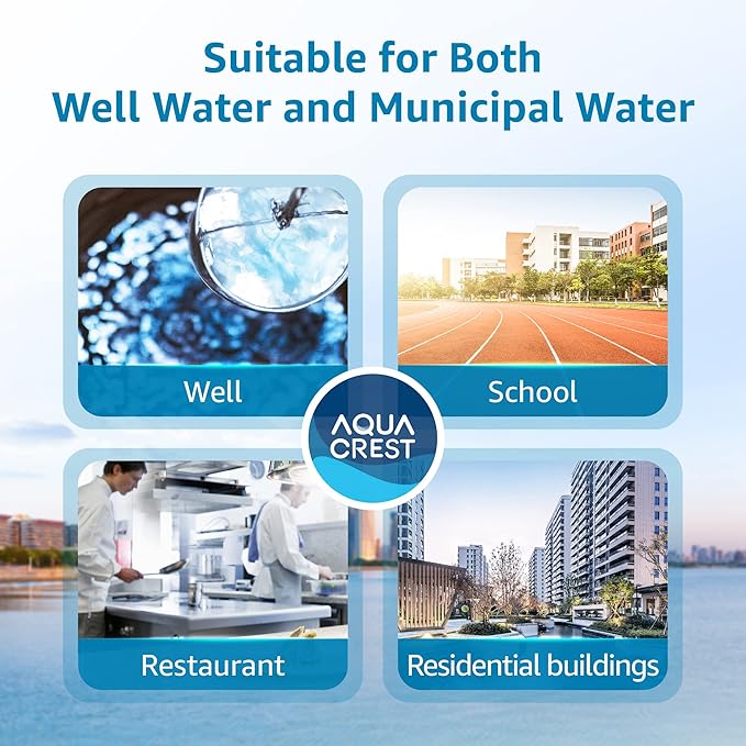 AQUA CREST AP810 Whole House Water Filter Replacement for 3M® Aqua-Pure AP810, AP801, AP811, Whirlpool® WHKF-GD25BB, WHKF-DWHBB, 5 Micron, 10" x 4.5", Well & Tap Water Filter, Pack of 3