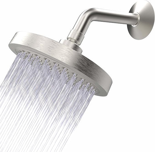 -High Pressure Shower Heads - High Flow Shower Head - 1.8 GPM with Removable Restrictor - California Certified - Universal Replacement - Plumbers Tape Included - (Brushed Nickel Finish)