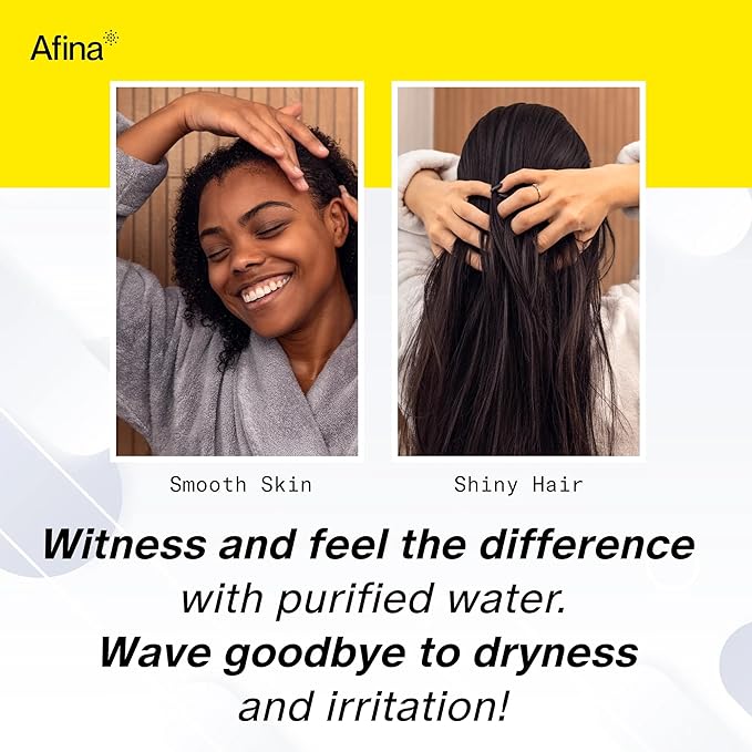 Afina Shower Filter - High Pressure Filtered Shower Head with Advanced Water Filtration - Improves Skin & Hair by Reducing Chlorine & Heavy Metals from Hard Water - Easy Installation (Black)