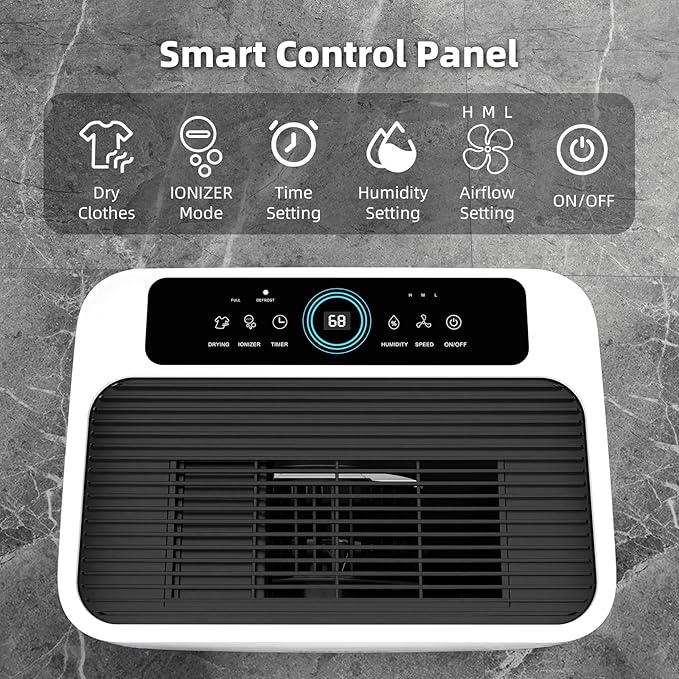 AIRPLUS 5000 Sq.Ft 80 Pint Dehumidifier for Basements,1.3gallon Water Tank,Smart Dehumidifiers for Home,Dehumidifier with Drain Hose for garage,basement,bathroom