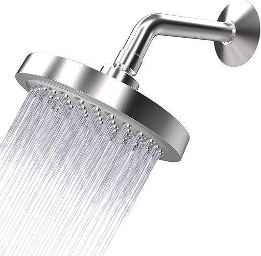 -High Pressure Shower Heads - High Flow Shower Head - 1.8 GPM with Removable Restrictor - California Certified - Universal Replacement - Plumbers Tape Included - (Classic Chrome Finish)