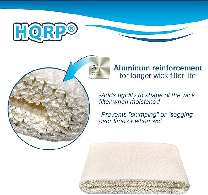 HQRP 2-Pack Wick Filter Compatible with Honeywell HEV680 HEV685 Series HEV680B HEV680W HEV685W HEV685B Humidifiers, HC14V1 Filter E Replacement