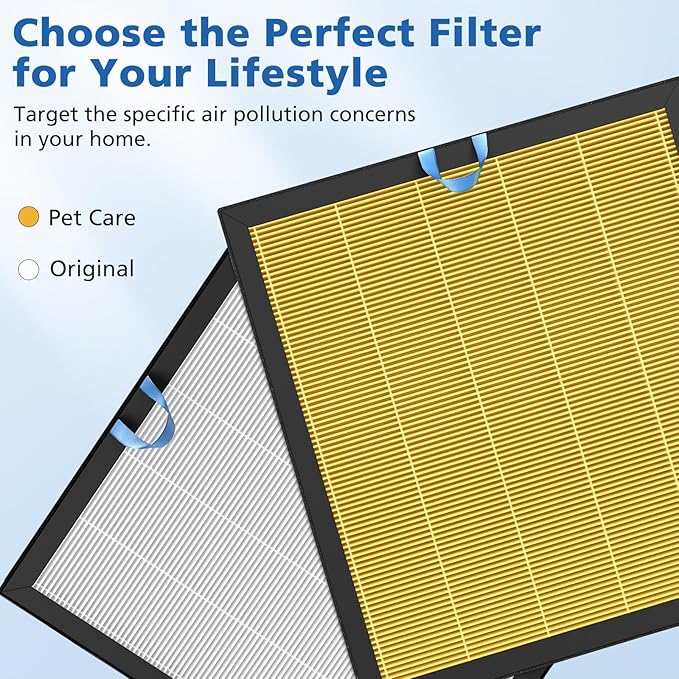 Vital 200S Replacement Filter Compatible with LEVOIT Vital 200S and Vital 200S-P Air Purifier, HEPA and High-Efficiency Activated Carbon Vital 200S-P Replacement Filter, Vital 200S-RF, 2 Pack, White